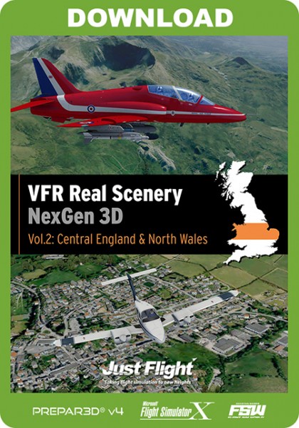 VFR Real Scenery NexGen 3D – Vol. 2: Central England & North Wales
