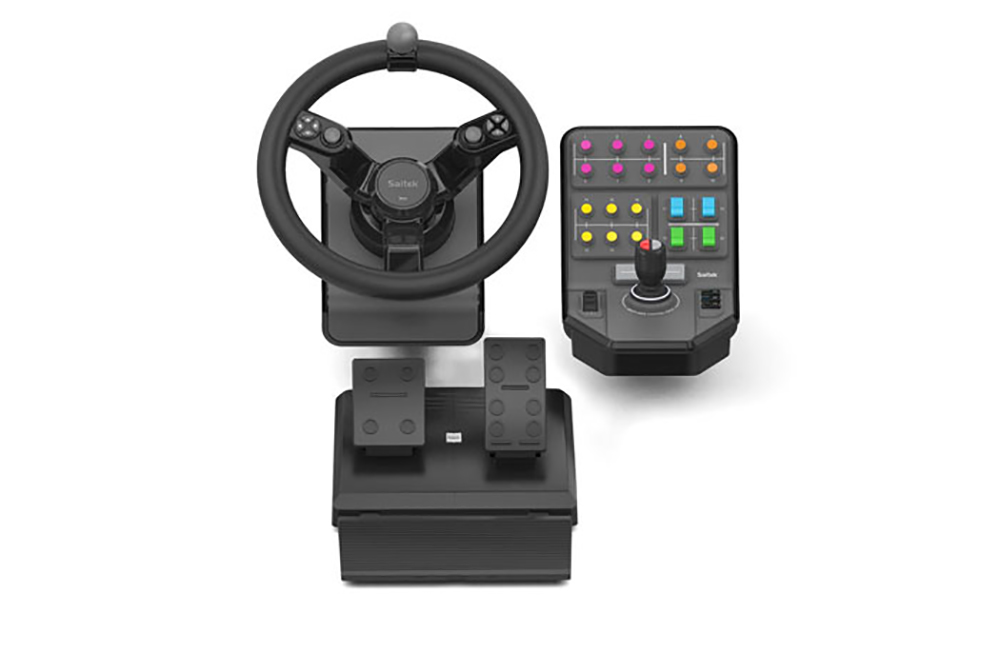 Saitek Farming Simulator Wheel, Pedals, and Vehicle Side Panel Bundle